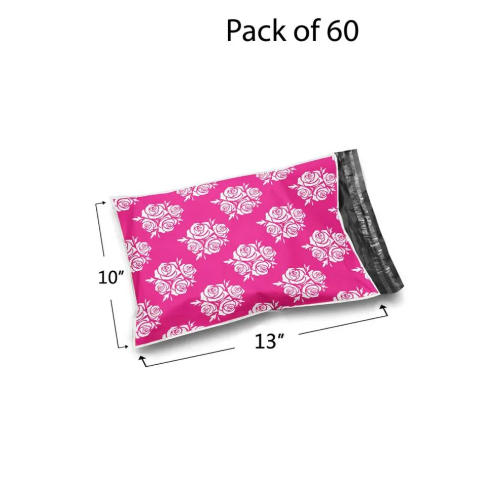 Christmas Snowflake Red Poly Mailer Envelopes 10x13" 2 Mil
