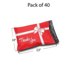 Christmas Snowflake Red Poly Mailer Envelopes 10x13