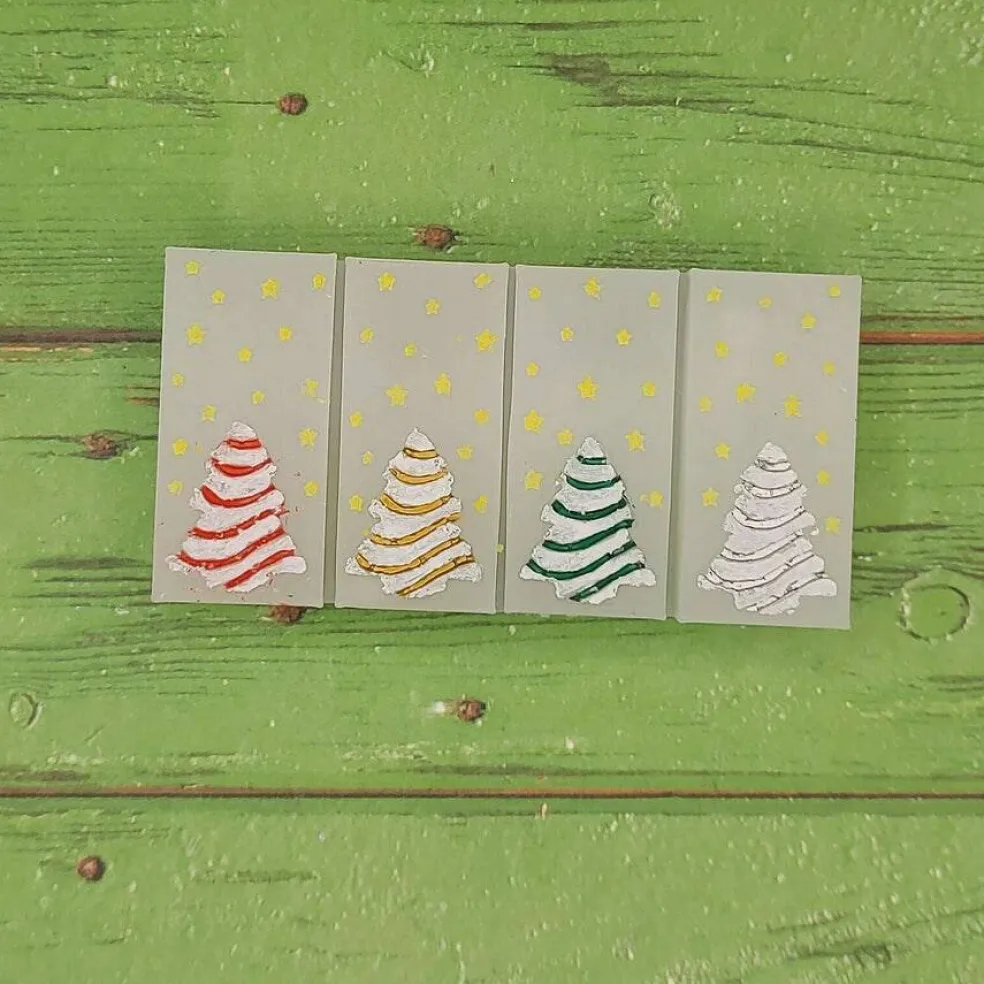 Christmas Trees and Stars Wax Melt Snap Bar Silicone Mold