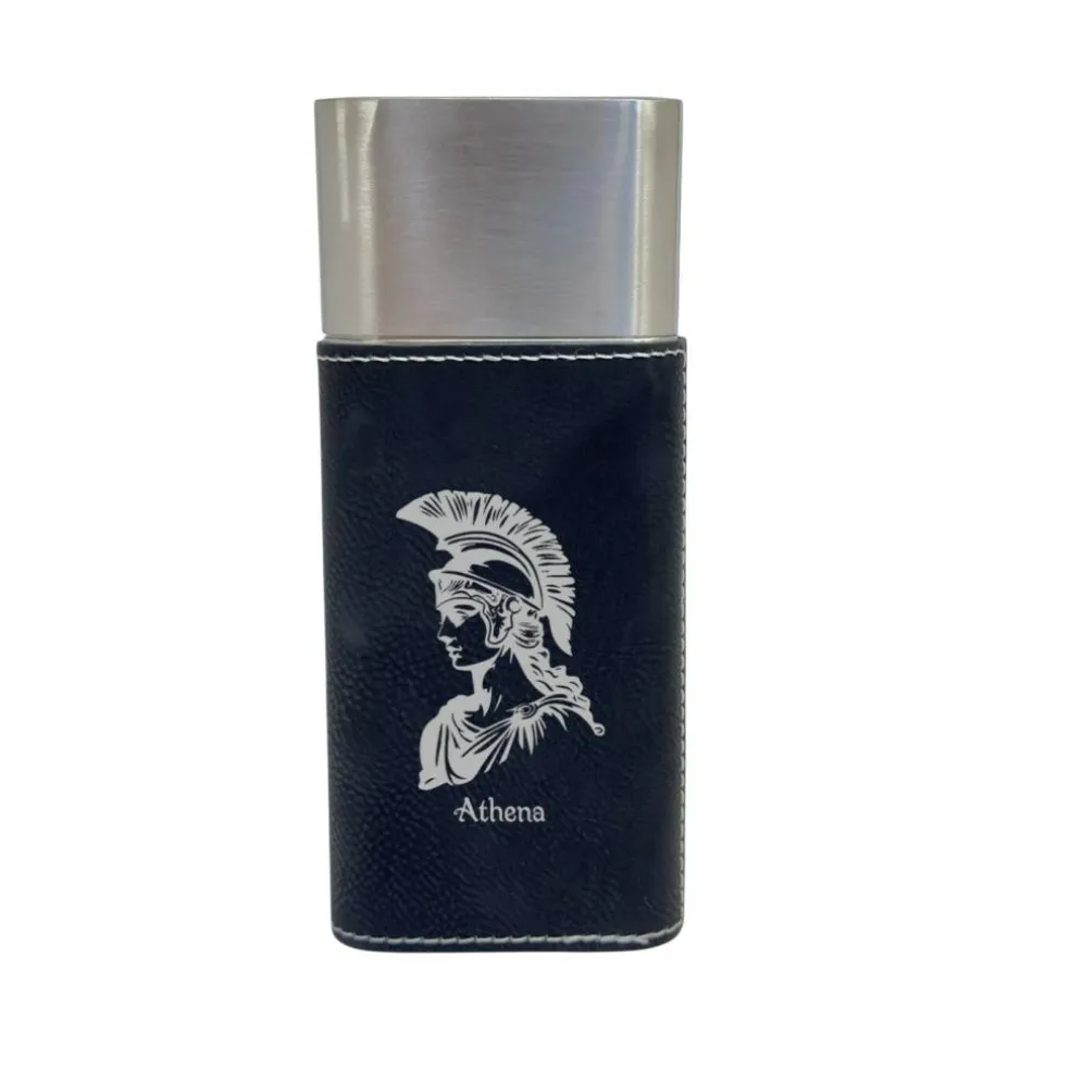 Cigar Case with Cutter - Athena Goddess of Wisdom - Leather