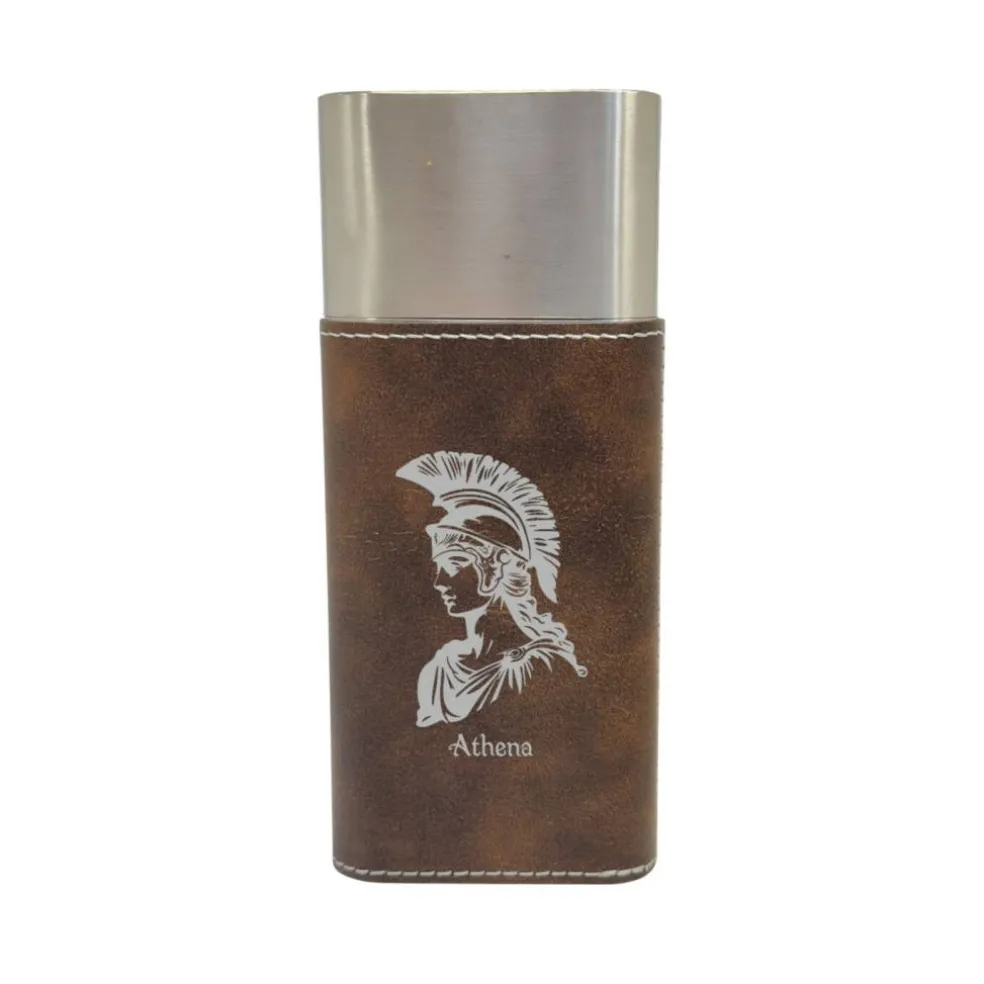Cigar Case with Cutter - Athena Goddess of Wisdom - Leather