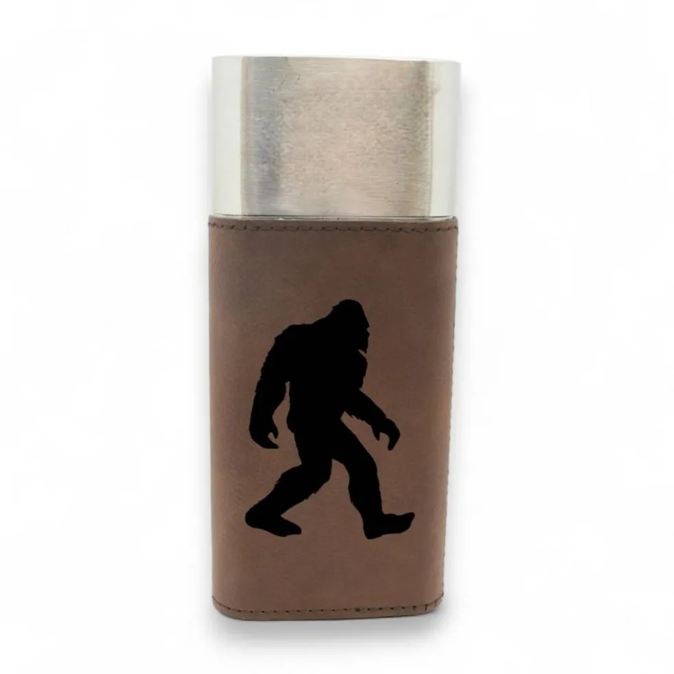 Cigar Case with Cutter - Bigfoot Sasquatch - Leather