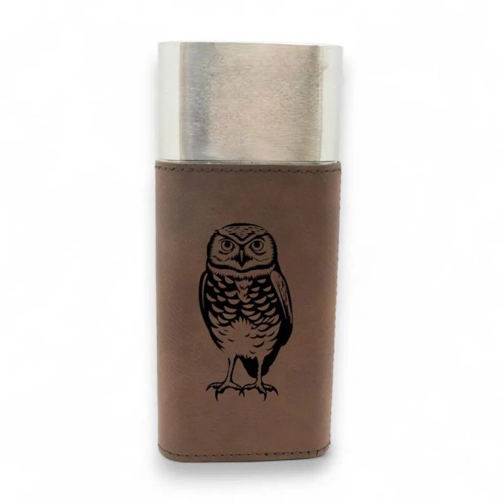 Cigar Case with Cutter - Burrowing Owl - Leather