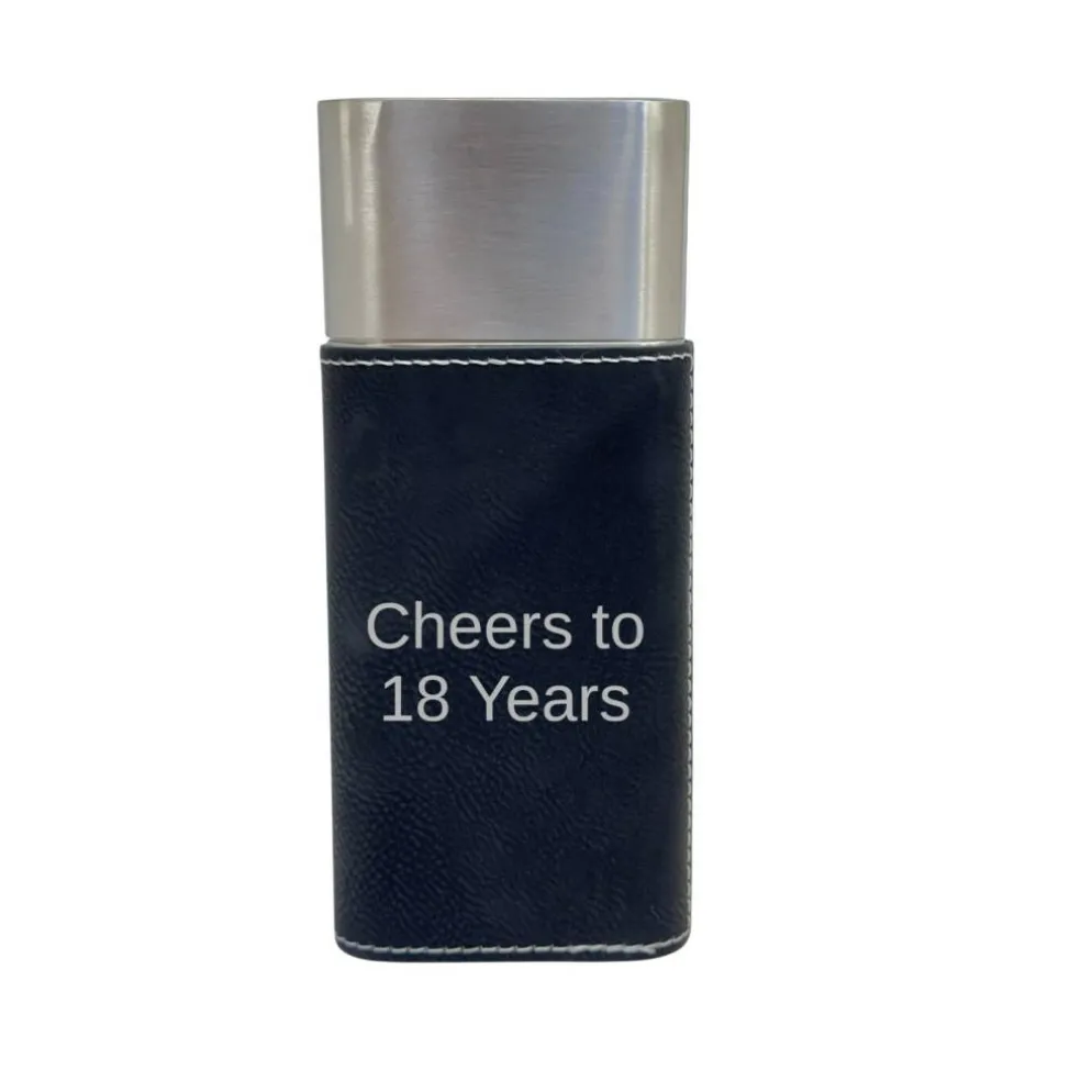 Cigar Case with Cutter - Cheers to 18 Years - Leather