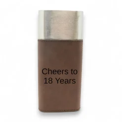 Cigar Case with Cutter - Cheers to 18 Years - Leather