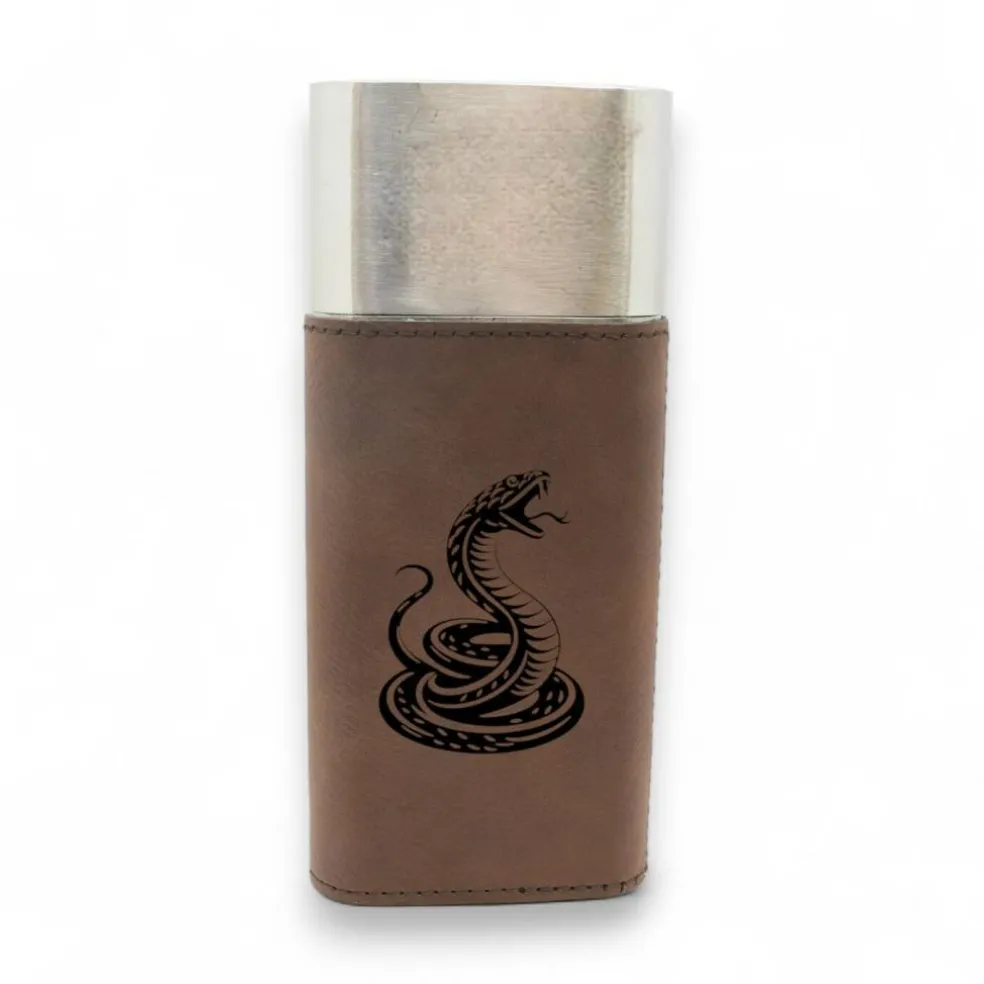 Cigar Case with Cutter - Coiled Snake - Leather