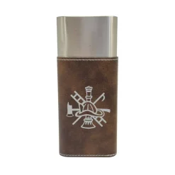 Cigar Case with Cutter - Firefighter Emblem - Leather
