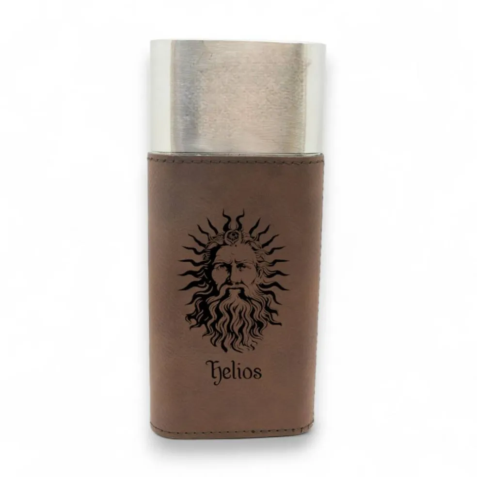 Cigar Case with Cutter - Helios God of the Sun - Leather