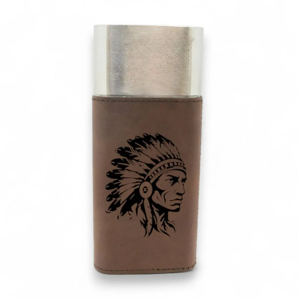Cigar Case with Cutter - Indian Chief - Leather