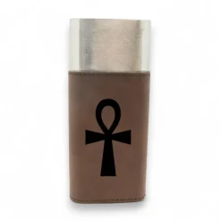 Cigar Case with Cutter - Key of Life Ankh - Leather