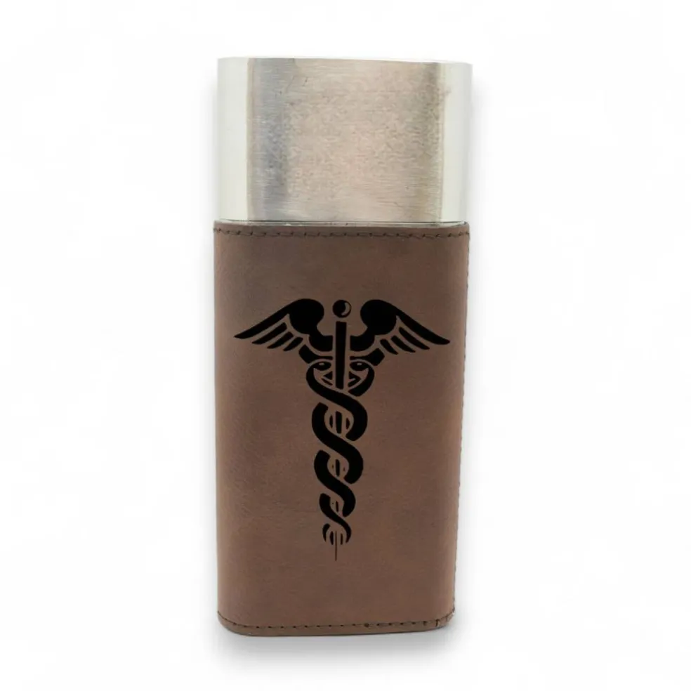 Cigar Case with Cutter - Pharmaceutical Caduceus Hermes - Leather