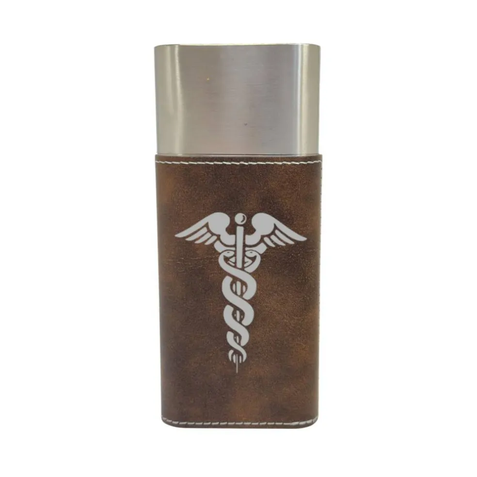Cigar Case with Cutter - Pharmaceutical Caduceus Hermes - Leather