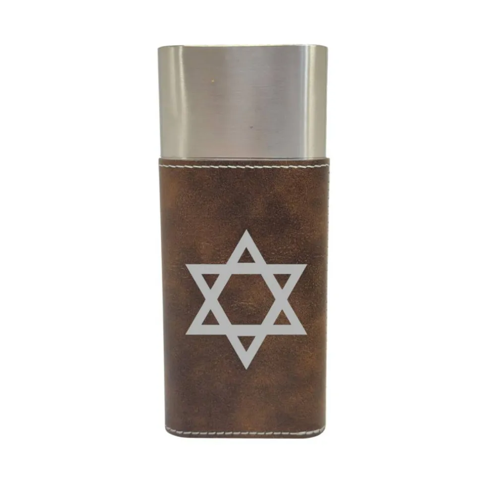 Cigar Case with Cutter - Star of David - Leather