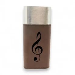 Cigar Case with Cutter - Treble Clef note - Leather