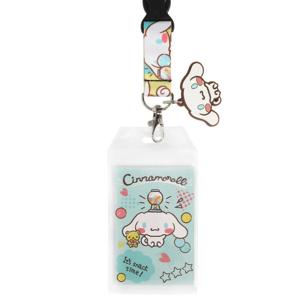 Cinnamaroll Snack Time Theme 22-inch Lanyard with Clear ID Sleeve and Rubber Charm