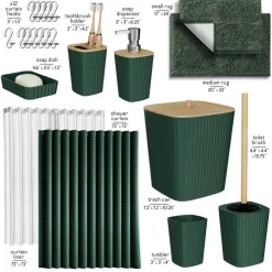 Clara Clark Bamboo Bathroom Accessories Set