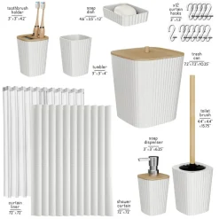 Clara Clark Bamboo Bathroom Accessories Set