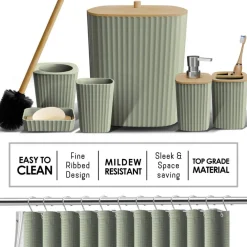 Clara Clark Bamboo Bathroom Accessories Set