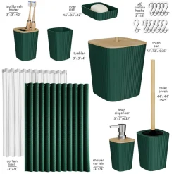 Clara Clark Bamboo Bathroom Accessories Set