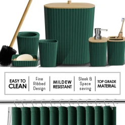 Clara Clark Bamboo Bathroom Accessories Set