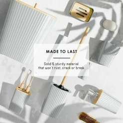 Clara Clark Bamboo Bathroom Accessories Set