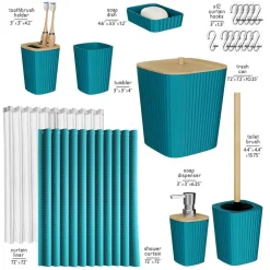 Clara Clark Bamboo Bathroom Accessories Set