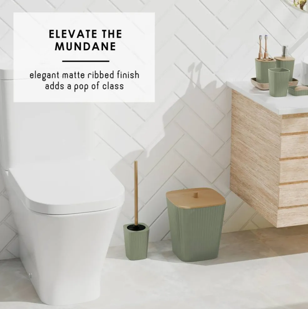 Clara Clark Bamboo Bathroom Accessories Set
