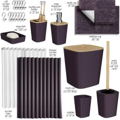 Clara Clark Bamboo Bathroom Accessories Set