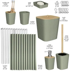 Clara Clark Bamboo Bathroom Accessories Set