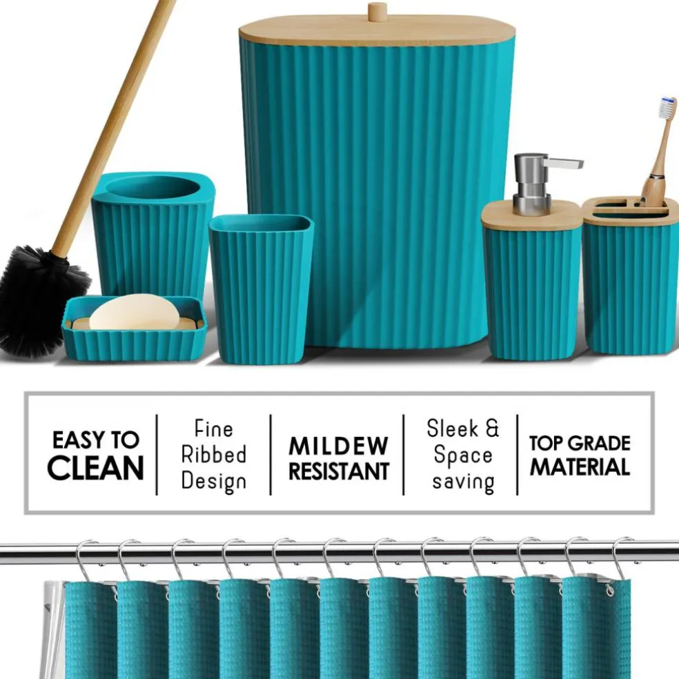 Clara Clark Bamboo Bathroom Accessories Set
