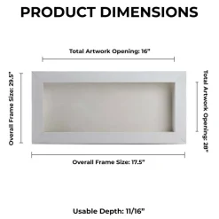 Classic White Wood Shadown Box Frame with Acrylic Front - White Suede Backing, 30 Sizes