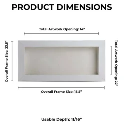 Classic White Wood Shadown Box Frame with Acrylic Front - White Suede Backing, 30 Sizes