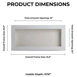 Classic White Wood Shadown Box Frame with Acrylic Front - White Suede Backing, 30 Sizes