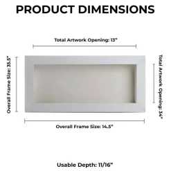 Classic White Wood Shadown Box Frame with Acrylic Front - White Suede Backing, 30 Sizes