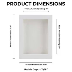 Classic White Wood Shadown Box Frame with Acrylic Front - White Suede Backing, 30 Sizes