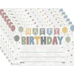 Classroom Cottage Happy Birthday Awards, 30 Per Pack, 6 Packs