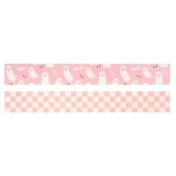 Class Rules! 2.25" x 18" Pink & White Ghost Die-Cut Border Set by B2C™