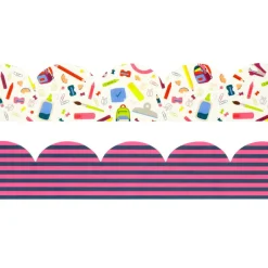 Class Rules! 2.25" x 18" Stripes & Supplies Borders, 12ct. by B2C™