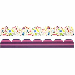 Class Rules! 2.25" x 18" Stripes & Supplies Borders, 12ct. by B2C™