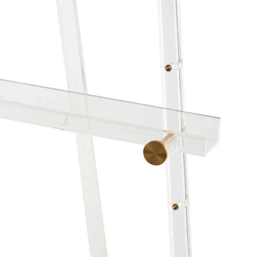 56.5" Clear Acrylic Plastic Adjustable 7-Tier Display Easel with Gold Accents & Chain Support