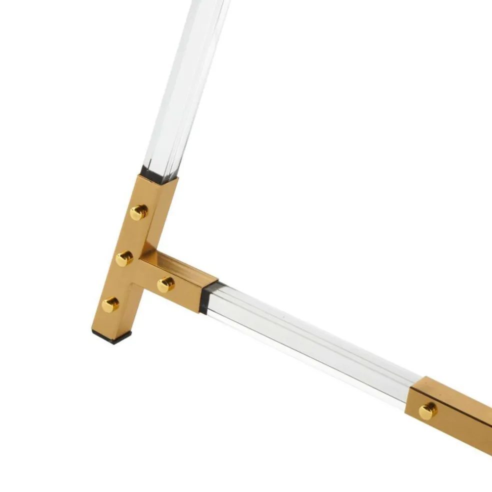 56.5" Clear Acrylic Plastic Adjustable 7-Tier Display Easel with Gold Accents & Chain Support