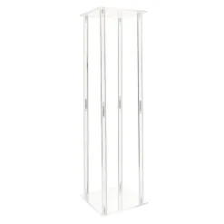 Clear Acrylic Round Cube Centerpiece Stand 10PCS for Decor