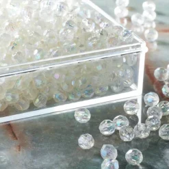 Clear Aurora Borealis Faceted Acrylic Round Craft Beads by Bead Landing™, 8mm