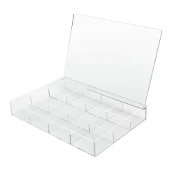 13.6" Clear 12-Compartment Divided Tray with Lid by Bead Landing™