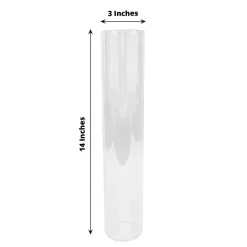 2 Clear 14" Cylinder Glass Hurricane Candle Holder Shades Party Events Supplies
