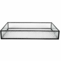12" Clear Etched Rectangle Glass Tray by Ashland®
