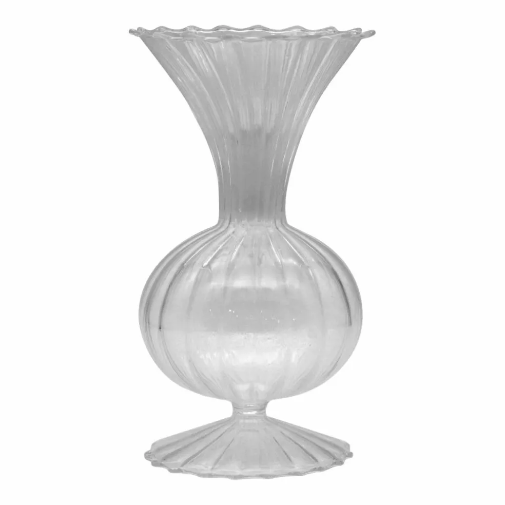 7" Clear Fluted Bulb Glass Vase by Ashland®