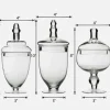 3 Clear Glass Apothecary Jars Containers with Lids Dessert Party Decorations