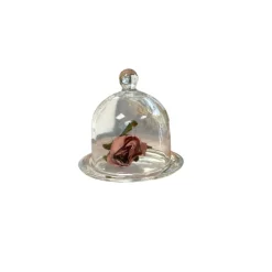 Clear Glass Cloche Dome Display Cover Cake Dessert Candle Tabletop Decor