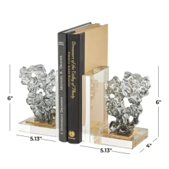 6" Clear Glass Decorative Bookends, 2ct.
